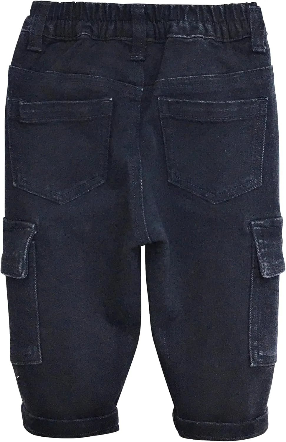 KIDSCOOL SPACE Baby Jeans,Little Toddler Kids Elastic Waist with D-Ring Stretch Cargo Denim Pants