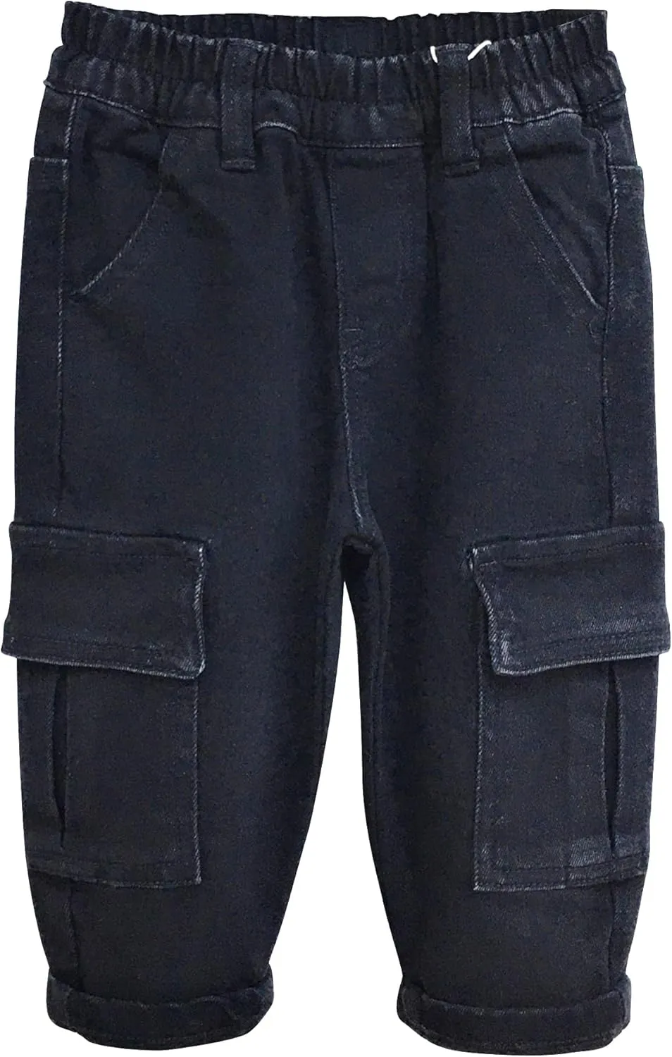 KIDSCOOL SPACE Baby Jeans,Little Toddler Kids Elastic Waist with D-Ring Stretch Cargo Denim Pants