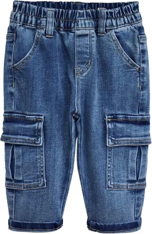 KIDSCOOL SPACE Baby Jeans,Little Toddler Kids Elastic Waist with D-Ring Stretch Cargo Denim Pants