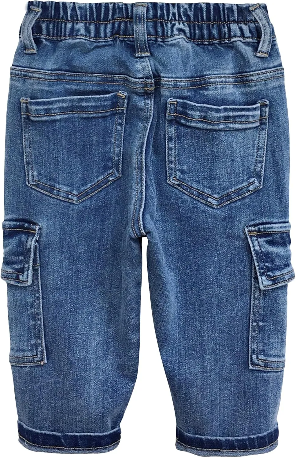 KIDSCOOL SPACE Baby Jeans,Little Toddler Kids Elastic Waist with D-Ring Stretch Cargo Denim Pants