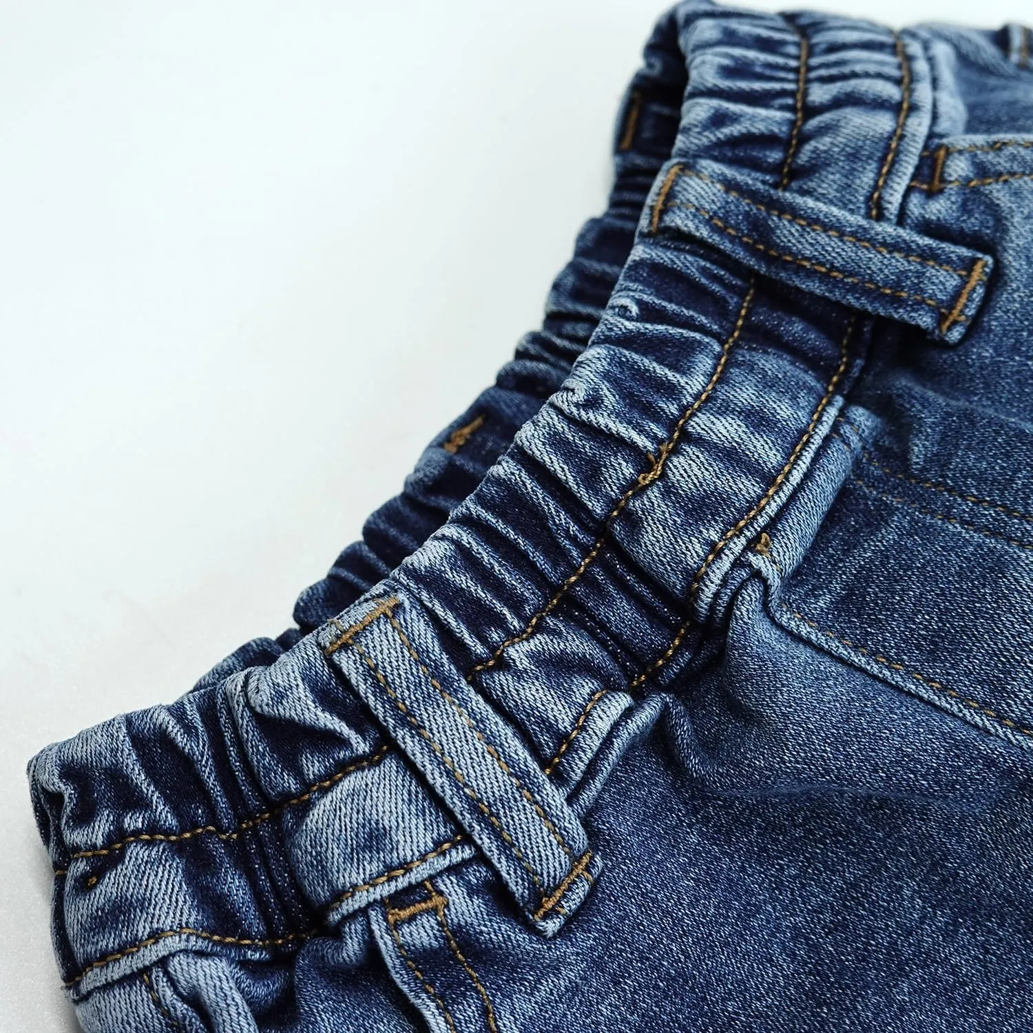 KIDSCOOL SPACE Baby Jeans,Little Toddler Kids Elastic Waist with D-Ring Stretch Cargo Denim Pants