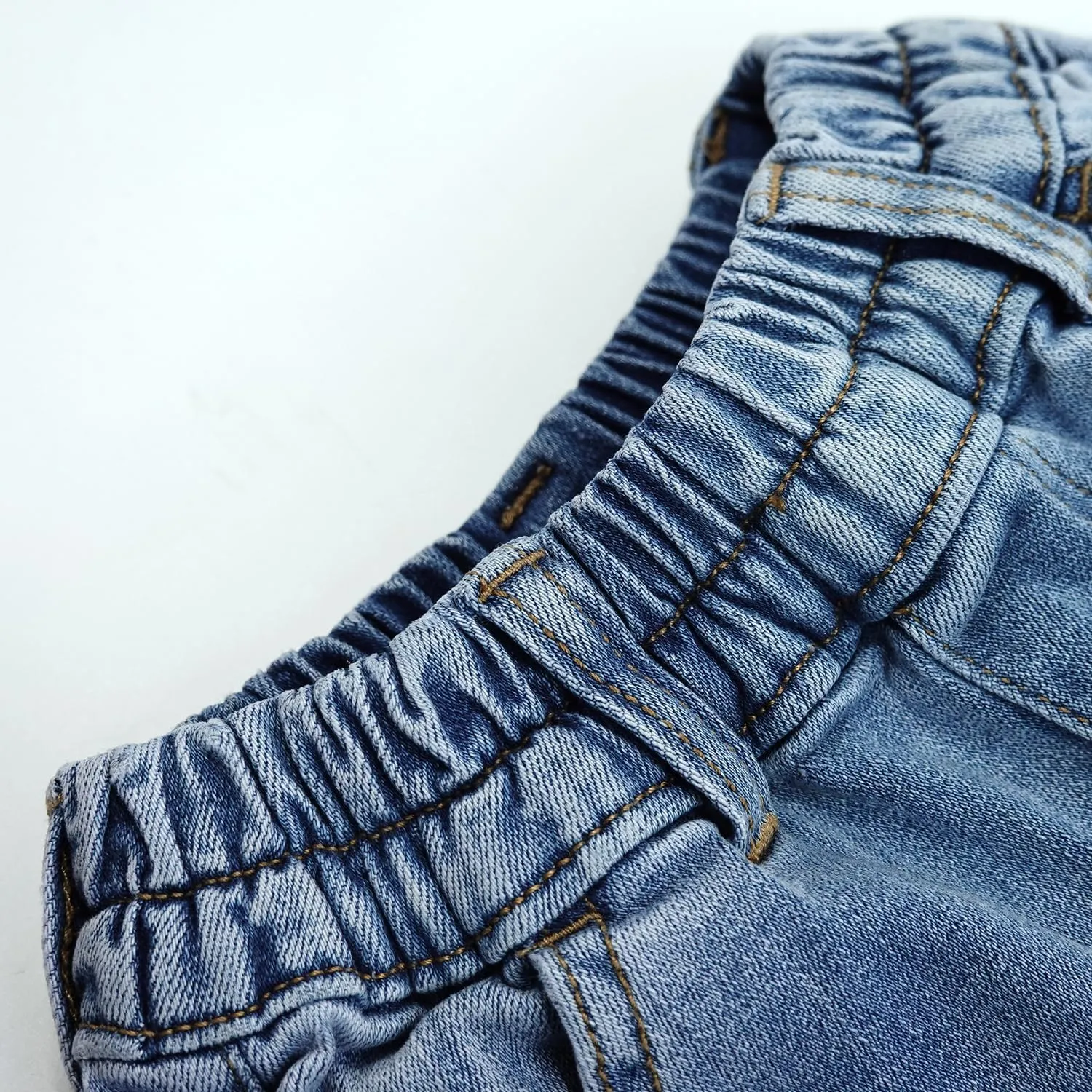 KIDSCOOL SPACE Baby Jeans,Little Toddler Kids Elastic Waist with D-Ring Stretch Cargo Denim Pants