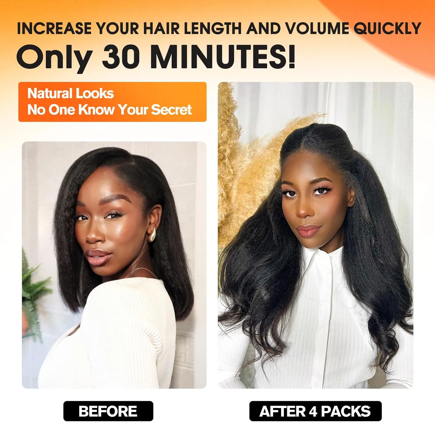 kinky Straight Tape ins Human Hair Extensions Black Girl Tape in Hair Extensions Human Hair Invisible Tape ins Seamless PU Skin Weft Soft Natural Black Hair Extension 12 Inch 40g 20pcs/Pack