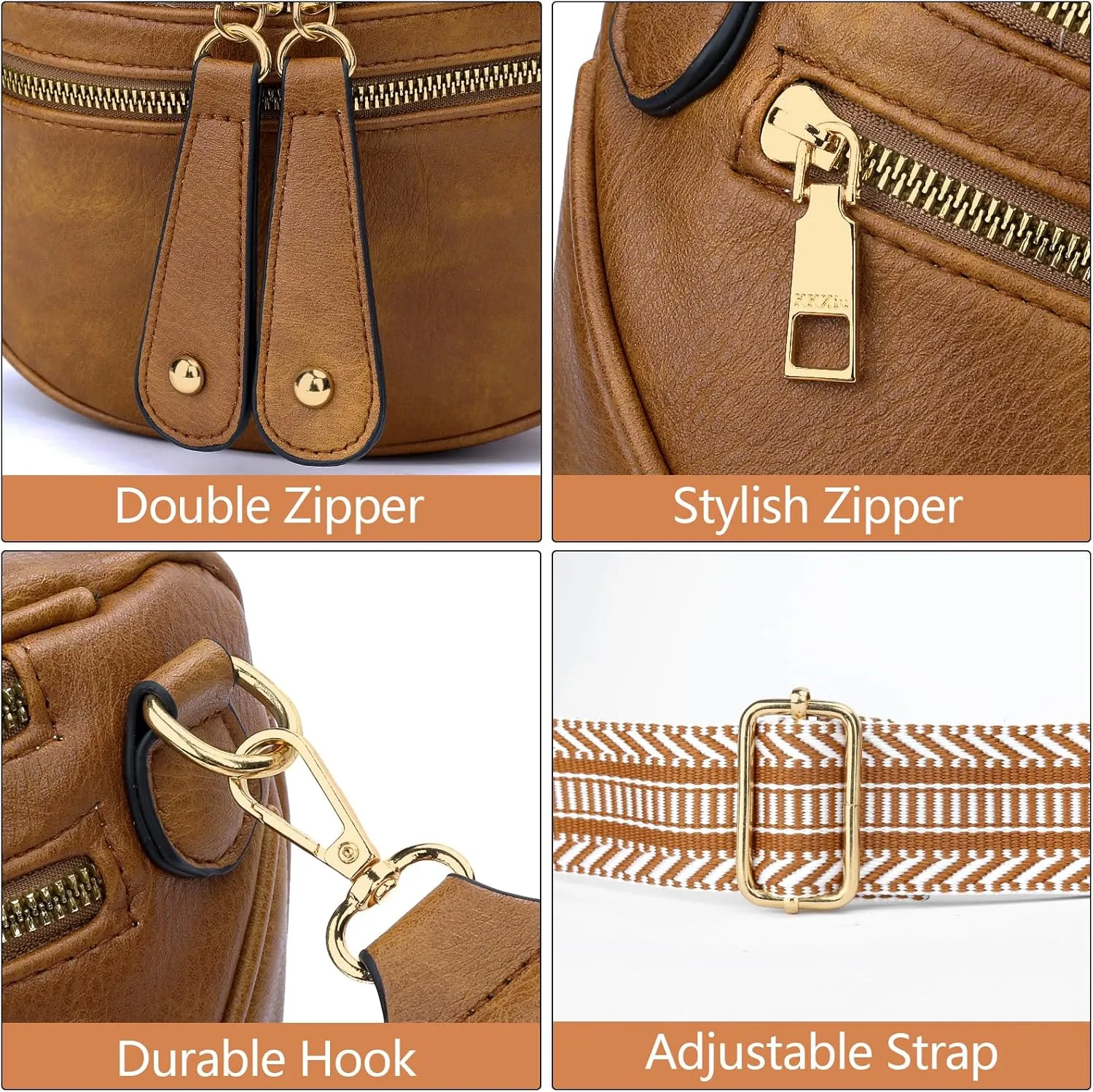 KKXIU Crossbody Sling Bag for Women Trendy Fanny Pack Vegan Leather Chest Bag