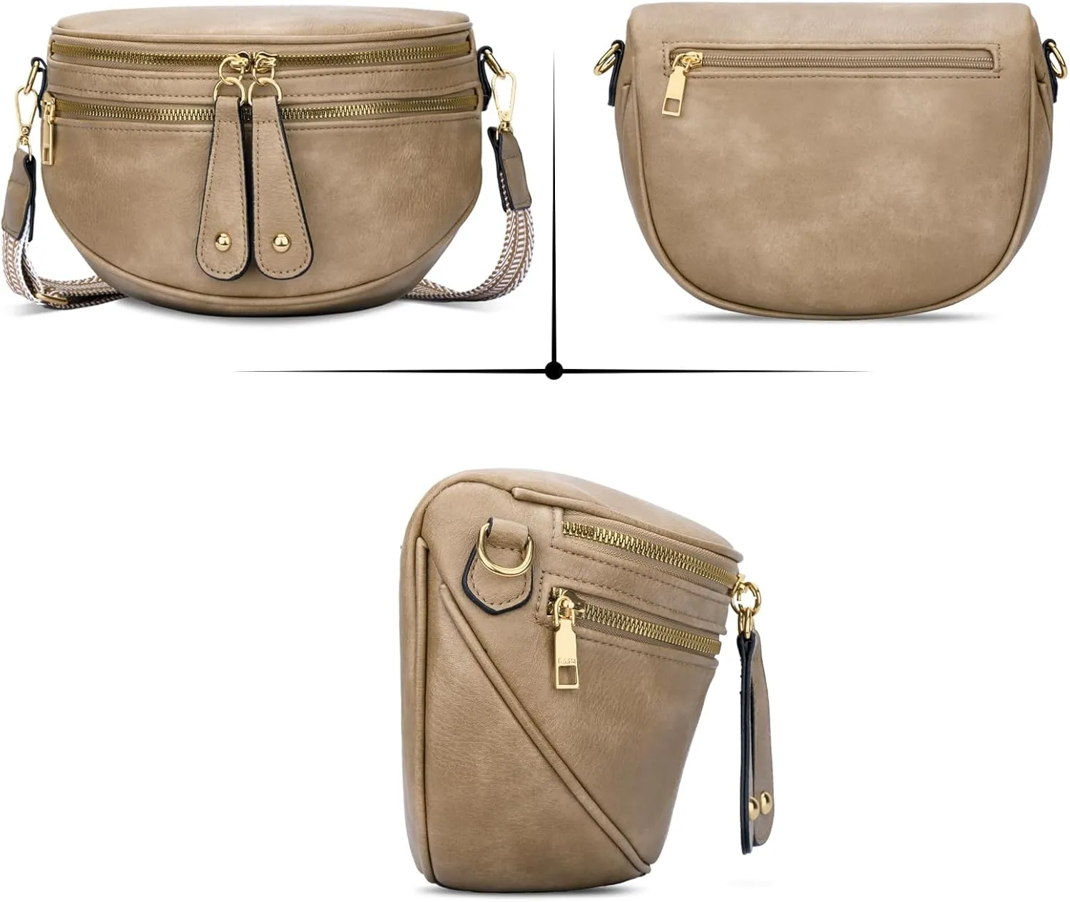 KKXIU Crossbody Sling Bag for Women Trendy Fanny Pack Vegan Leather Chest Bag