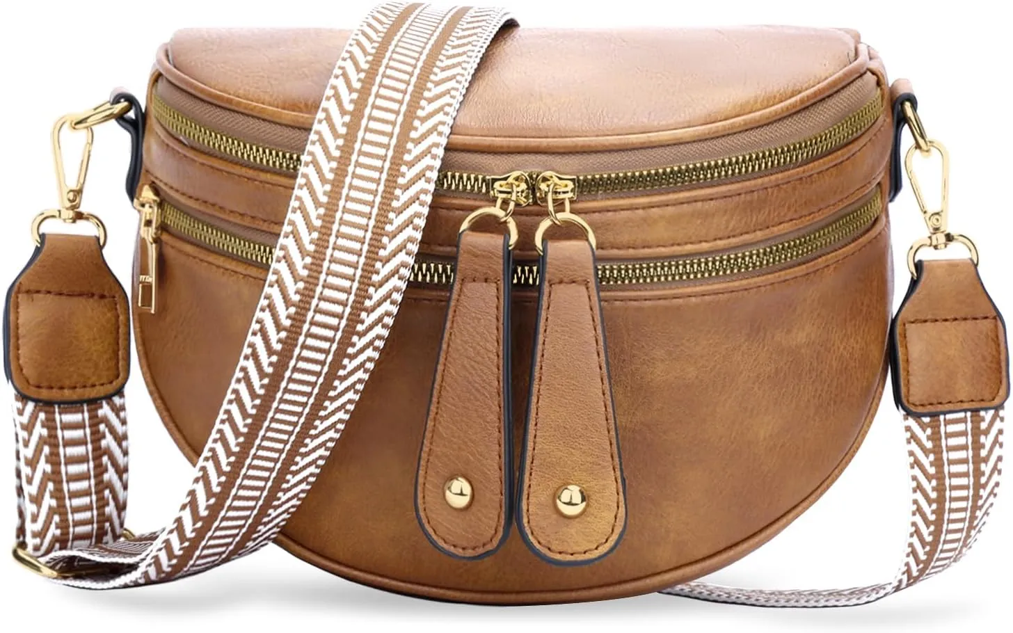 KKXIU Crossbody Sling Bag for Women Trendy Fanny Pack Vegan Leather Chest Bag