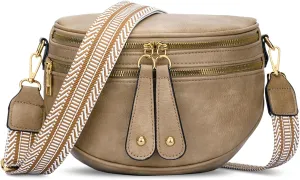 KKXIU Crossbody Sling Bag for Women Trendy Fanny Pack Vegan Leather Chest Bag
