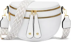KKXIU Crossbody Sling Bag for Women Trendy Fanny Pack Vegan Leather Chest Bag