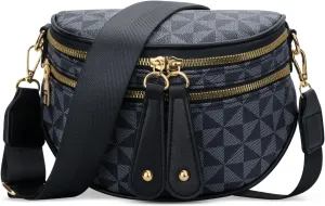 KKXIU Crossbody Sling Bag for Women Trendy Fanny Pack Vegan Leather Chest Bag
