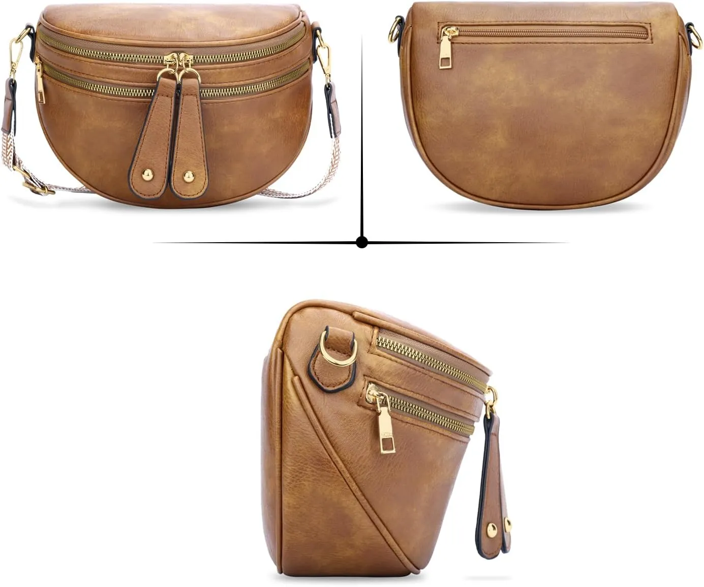 KKXIU Crossbody Sling Bag for Women Trendy Fanny Pack Vegan Leather Chest Bag