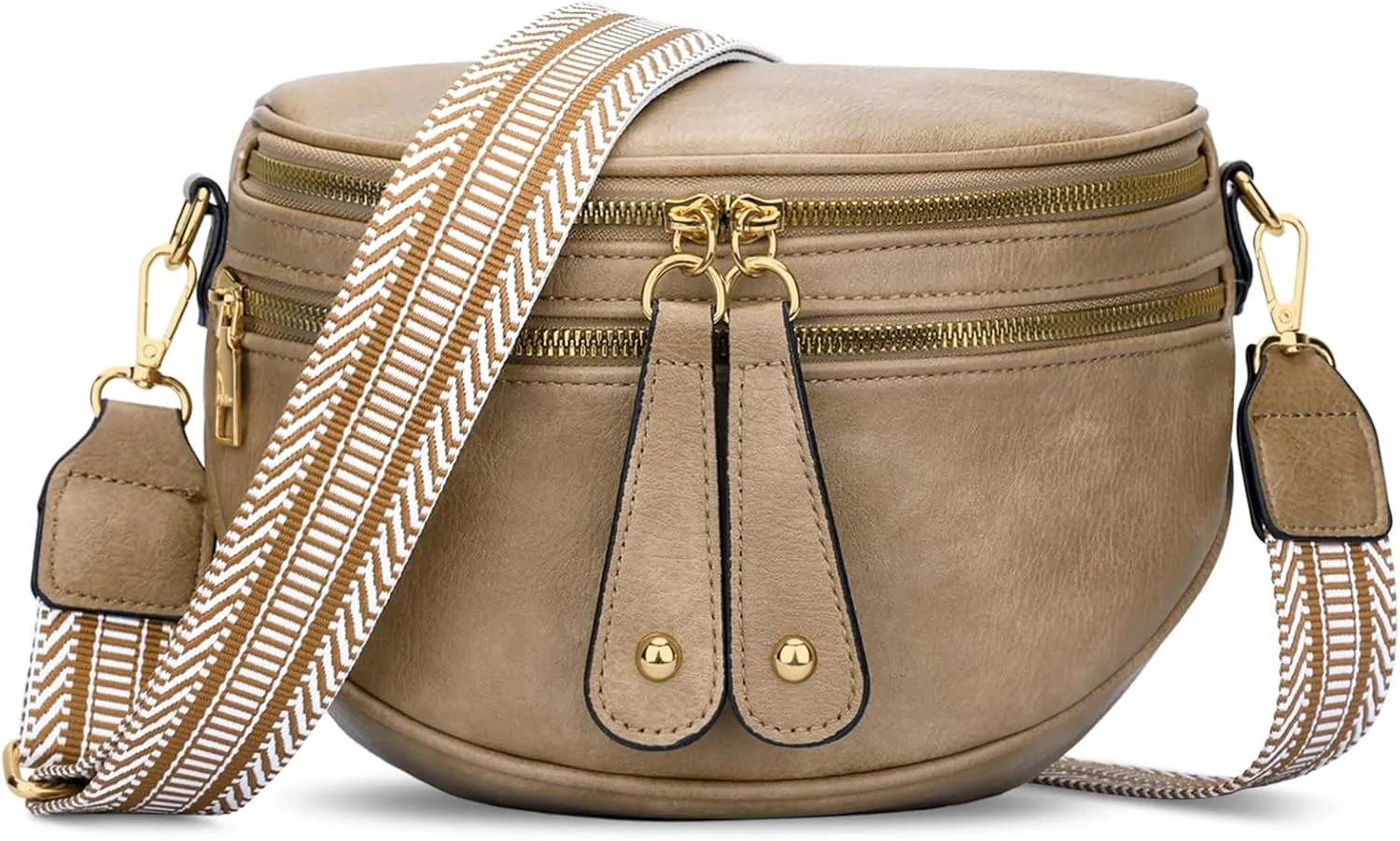 KKXIU Crossbody Sling Bag for Women Trendy Fanny Pack Vegan Leather Chest Bag