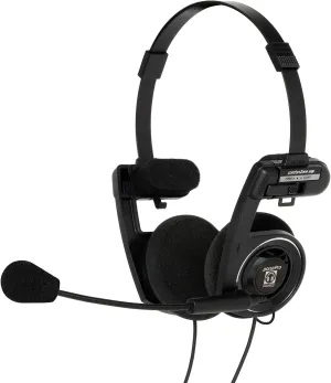 Koss Porta Pro Double-Sided Communication Headset with Microphone Electret Flexible Handsfree Design Foldable Design TRRS Plug Wired 3.5 mm Black