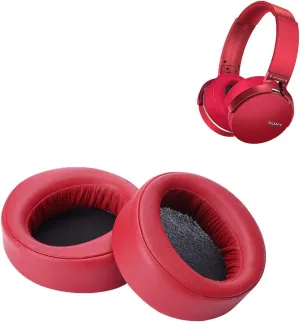 Krone Kalpasmos Replacement Ear Pads for Sony MDR-XB950BT MDR-XB950B1 Headphones, Soft Protein Leather Memory Foam Over-Ear Ear Cushions Sony Headset Repair Accessories, with PU Leather Bag - Red