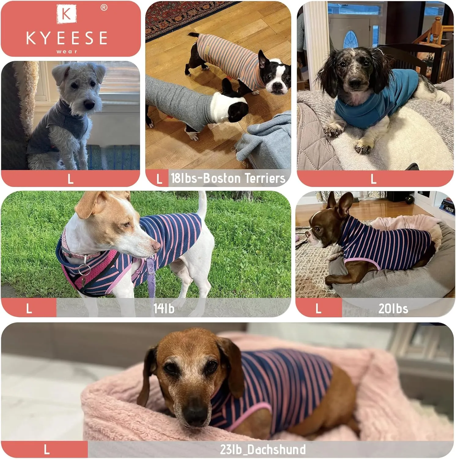 KYEESE 2Pack Dog Sweater Warm Coats Soft Dachshund Clothes for Small Dogs Male Turtleneck Stretchy Pullover Sweatshirt