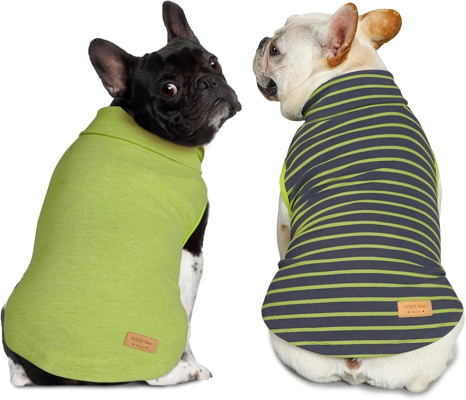 KYEESE 2Pack Dog Sweater Warm Coats Soft Dachshund Clothes for Small Dogs Male Turtleneck Stretchy Pullover Sweatshirt