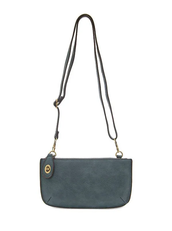L8000-143 Women's Mini Crossbody Wristlet Clutch Washed Denim