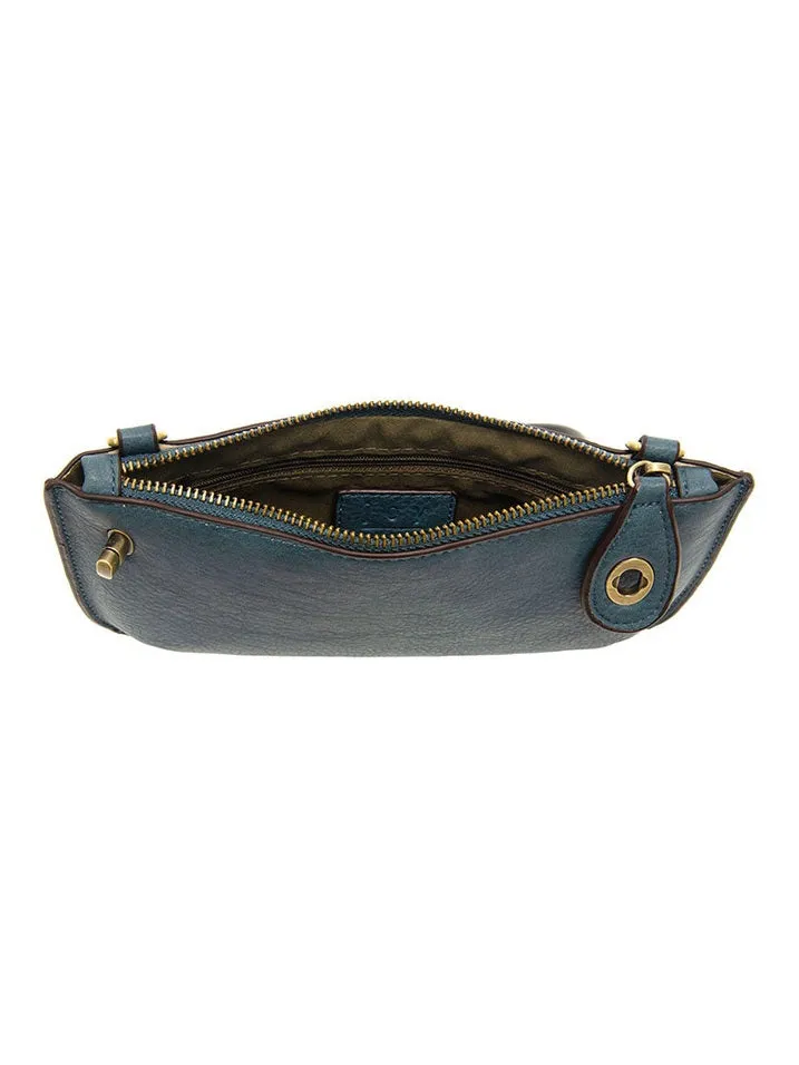 L8000-143 Women's Mini Crossbody Wristlet Clutch Washed Denim