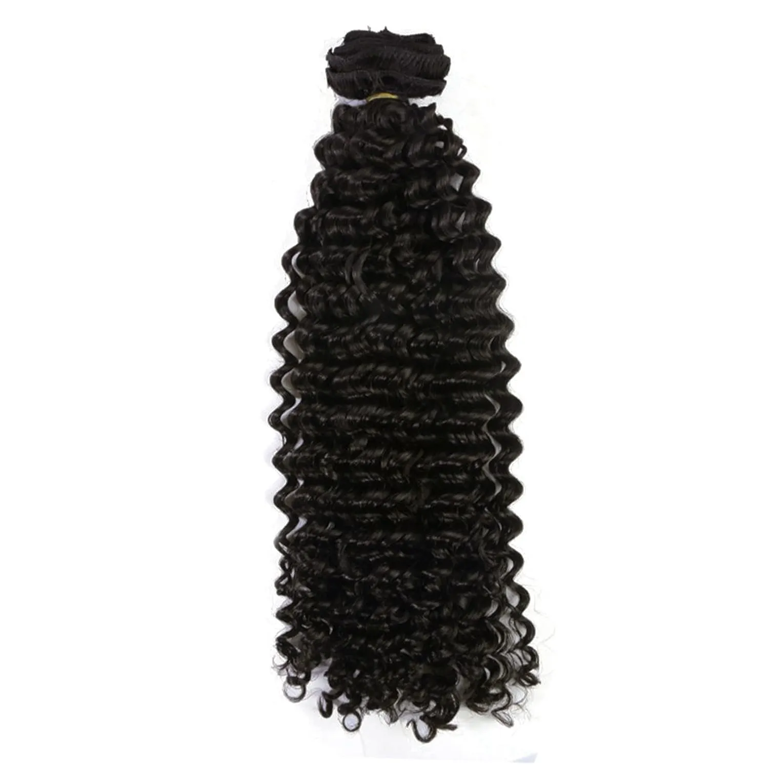 Lacer Clip in Human Hair Extensions Jerry Curly 3B 3C Real Hair Clip in Extensions For Black Women Natural Color 100% Brazilian African American Hair Extension (16 inch, Jerry Curly #1B)
