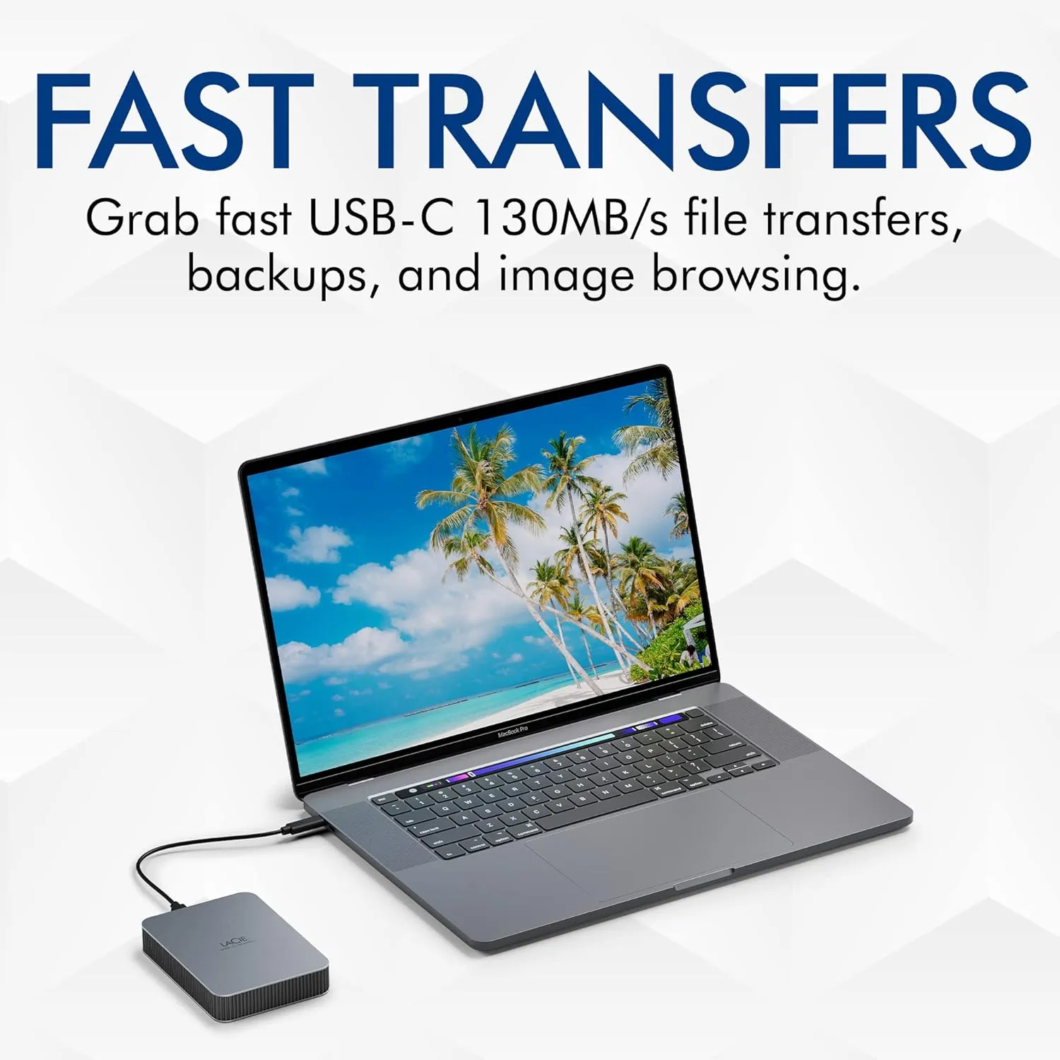 LaCie Mobile Drive Secure, 5 TB, Portable External Hard Drive 2.5 Inch Mac & PC Space Grey (STLR5000400)