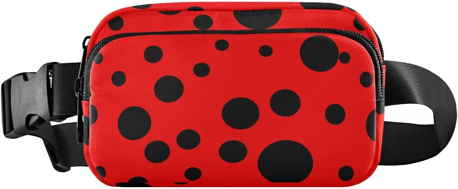 Ladybug Fanny Pack for Women Belt Bag Unisex Waterproof Adjustable Strap Waist Pouch Presents Casual Cycling Running Red
