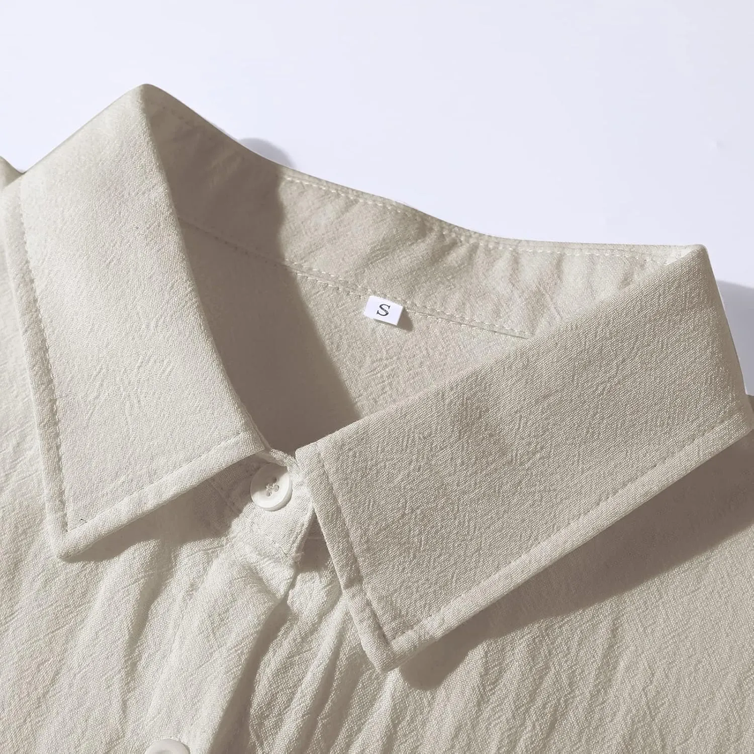 Ladyful Women's Button Down Cotton Linen Shirt Dress Long Sleeve Maxi Shirtdress Beach Summer Dress Pockets