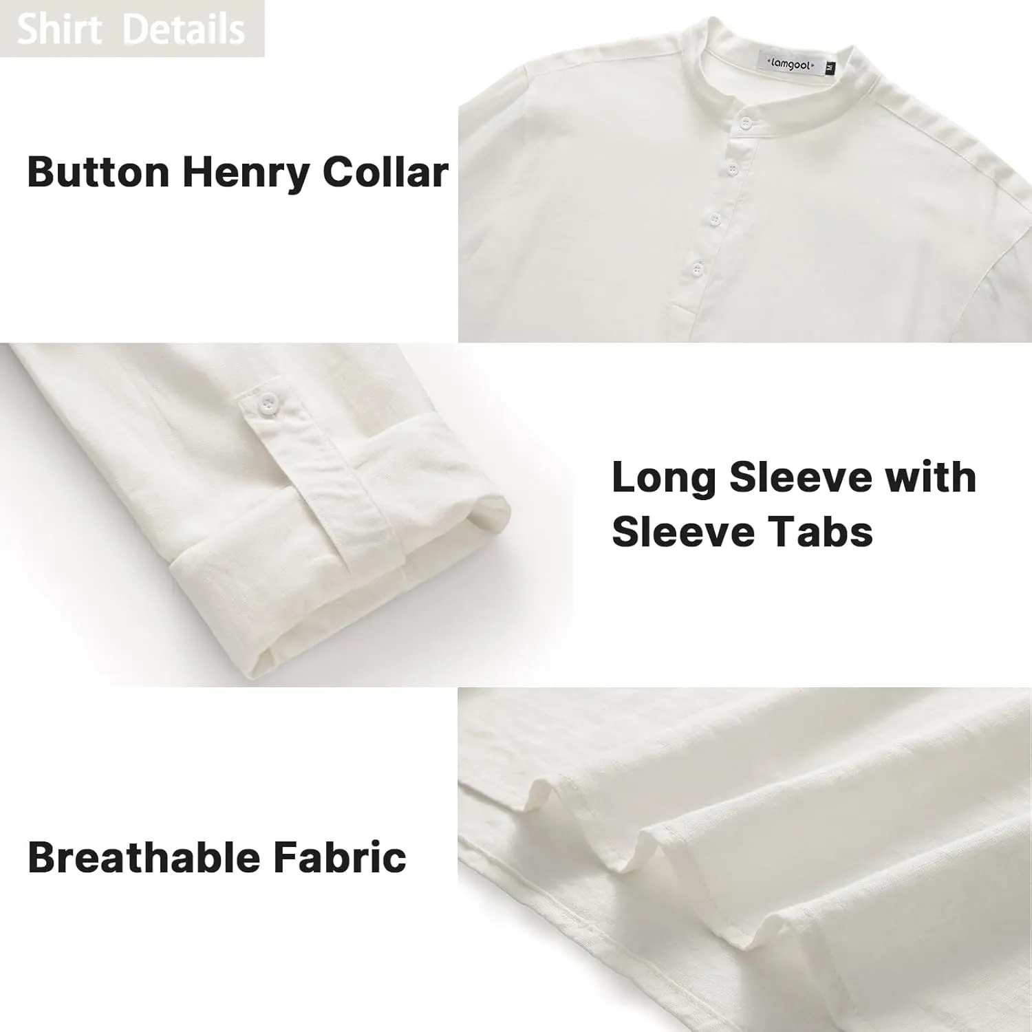 Lamgool Men’s Linen Set 2 Pieces Long Sleeve Button Henley Shirts Casual Drawstring Pants Summer Beach Yoga Outfits