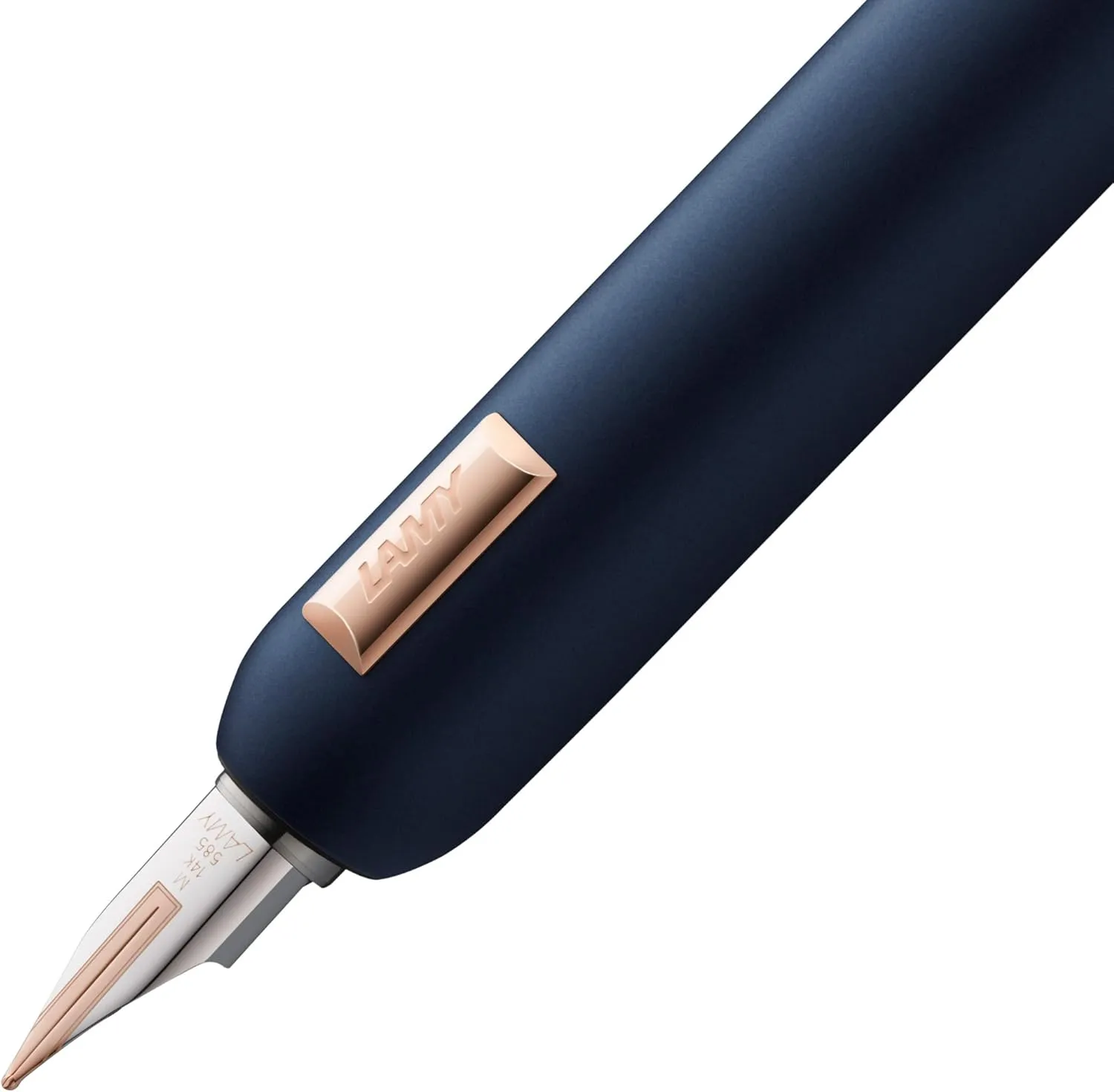 LAMY dialog cc Fountain Pen 081 in Matte Blue Lacquer Finish with Twist Mechanism 14 Carat Bi-Colour Rose Gold Nib in EF Includes 5 Packs of Lamy T 10 Blue Cartridge Converter Z 27 and Leather Case