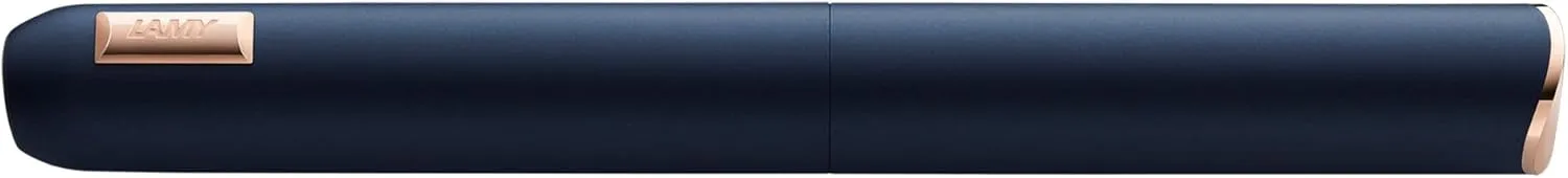 LAMY dialog cc Fountain Pen 081 in Matte Blue Lacquer Finish with Twist Mechanism 14 Carat Bi-Colour Rose Gold Nib in EF Includes 5 Packs of Lamy T 10 Blue Cartridge Converter Z 27 and Leather Case
