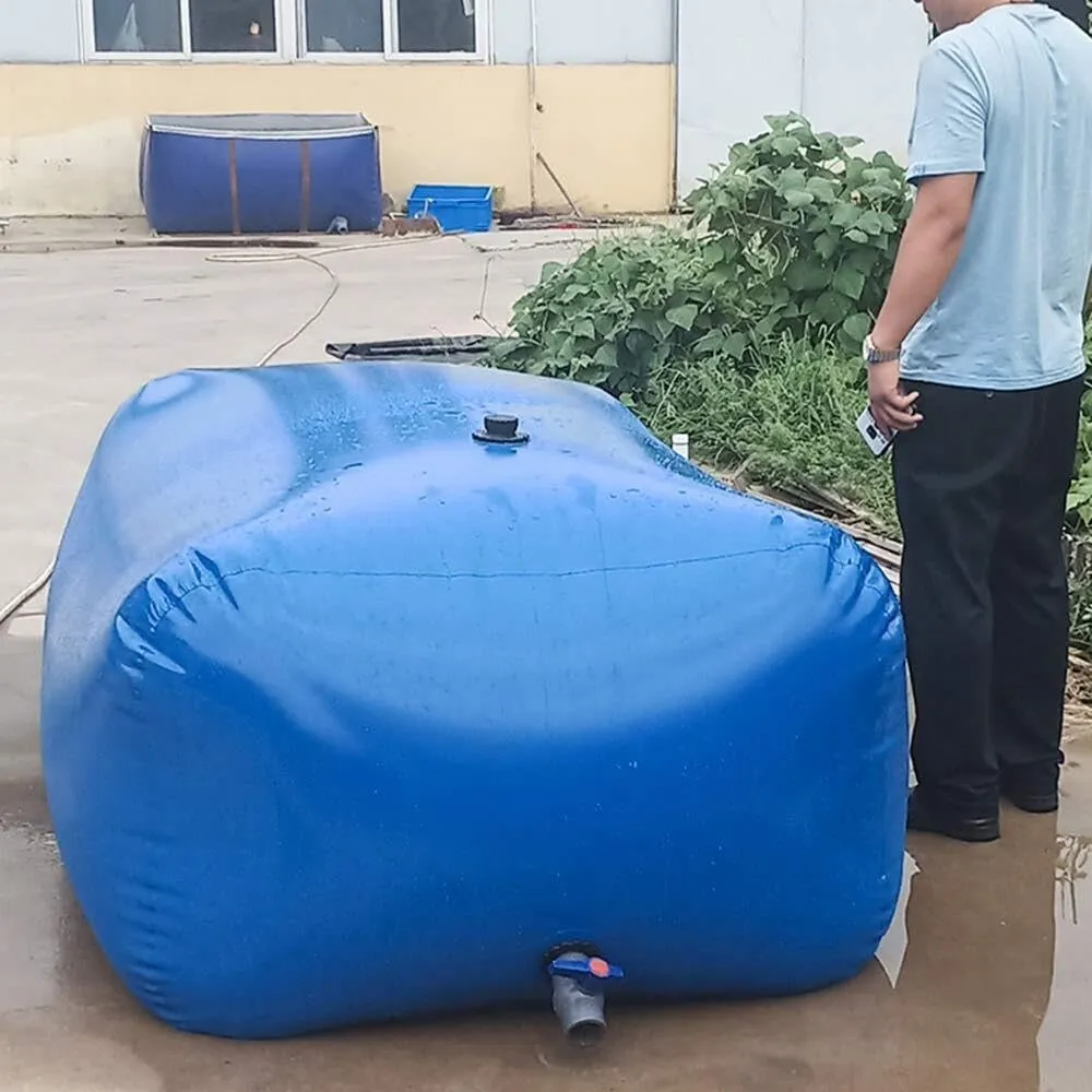Large Capacity Rain Barrel Water Bag, Portable Foldable Garden Water Storage Tank with Faucet, Emergency Water Tank for Irrigation Agricultural Use(2000L(528gal))