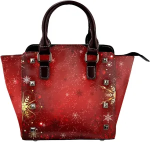 Large Capacity Shoulder Bag for Women PU Leather Shoulder Tote Handbag Studded Clutch Bag