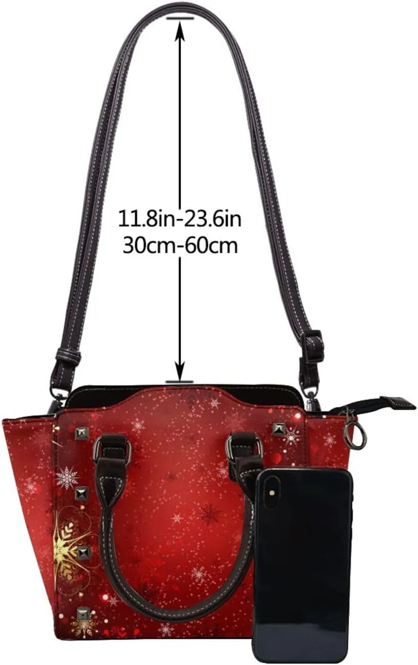 Large Capacity Shoulder Bag for Women PU Leather Shoulder Tote Handbag Studded Clutch Bag
