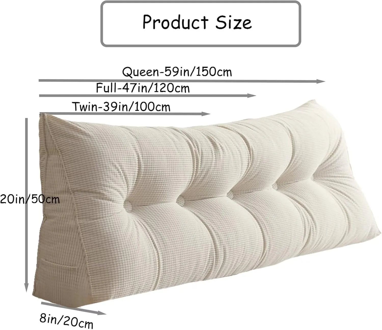 Large Headboard Pillow Triangular Queen, Soft Wedge Pillow Headboard Positioning Support Reading Backrest Pillow for Day Bunk Backrest Support, Dark Green