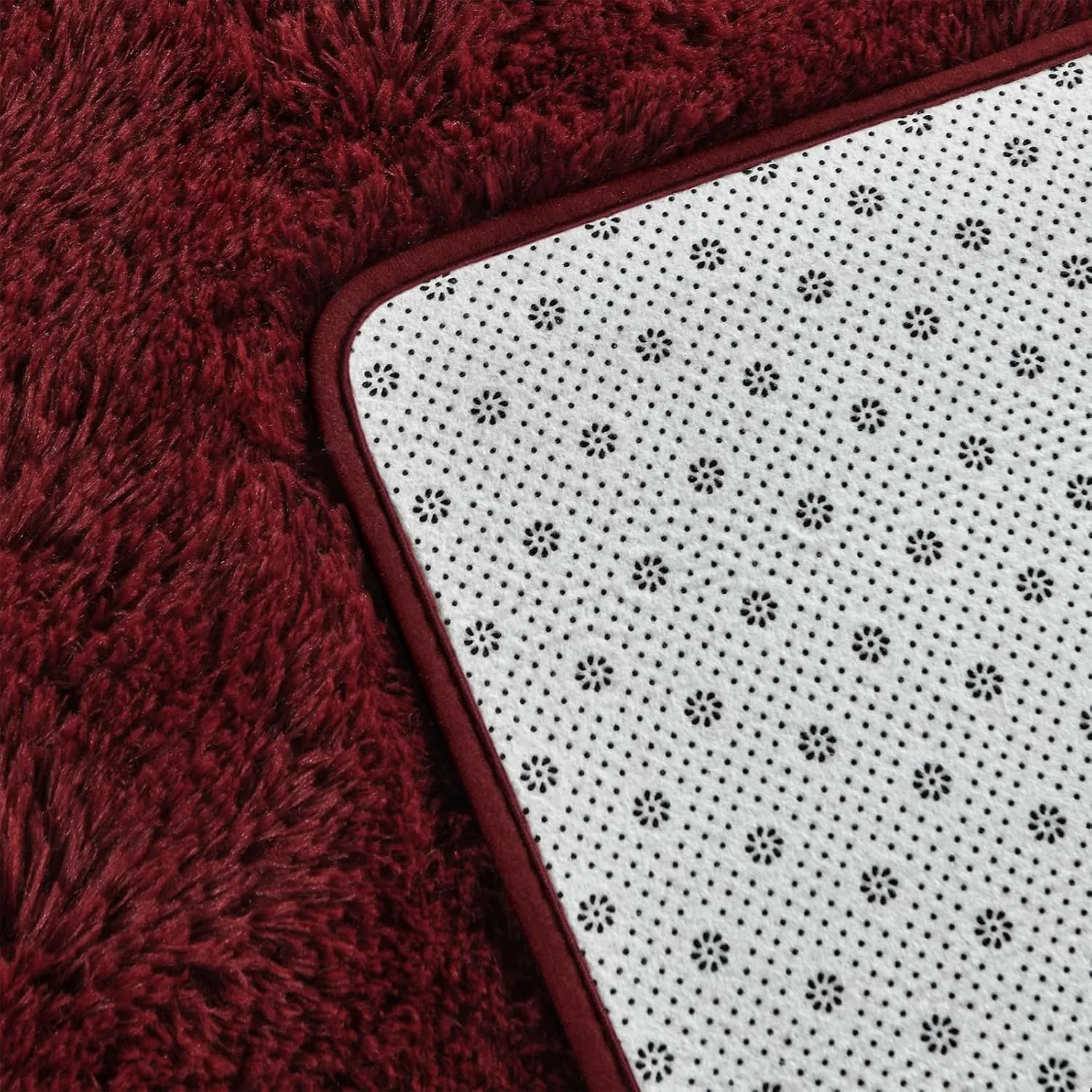 Large Shag Area Rugs 6 x 9, Plush Fuzzy Rugs for Living Room, Ultra Soft Fluffy Furry Rug for Bedroom, Indoor Carpet Nursery Rugs for Kids Room Home Decor, Burgundy
