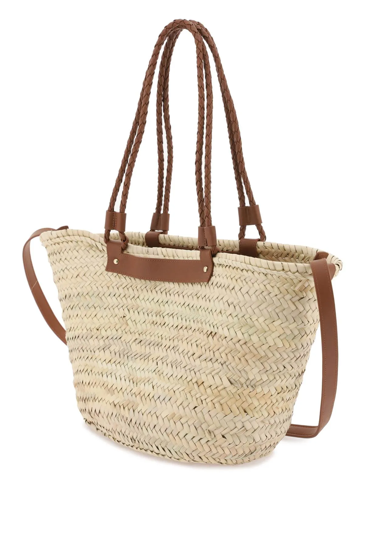 large woven raffia basket bag