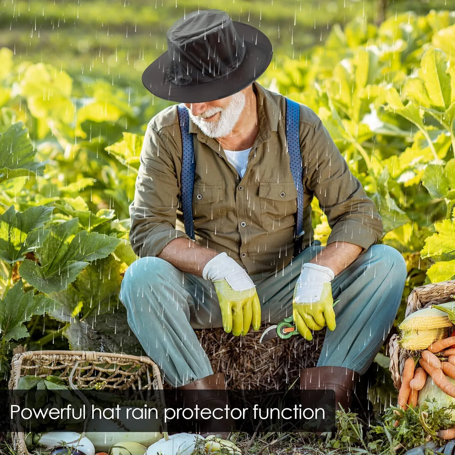 Lasnten 10 Pcs XL Cowboy Hat Cover Protector Plastic Waterproof Hat Elastic Rain Cover Unisex Travel Western Storage