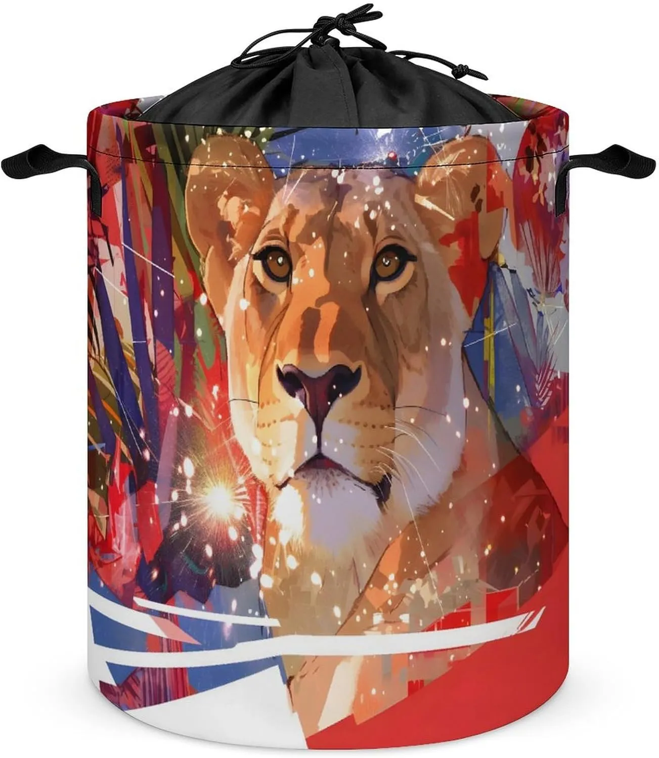 Laundry Hampers, Large Drawstring Laundry Bag, Removable Laundry Bags, Collapsible Storage Bin with Handles for Home Organization, Kids Room, Nursery Carnivore
