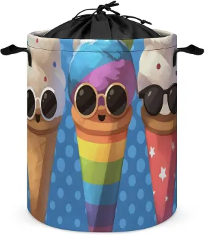 Laundry Hampers, Large Drawstring Laundry Bag, Removable Laundry Bags, Collapsible Storage Bin with Handles for Home Organization, Kids Room, Nursery Glasses