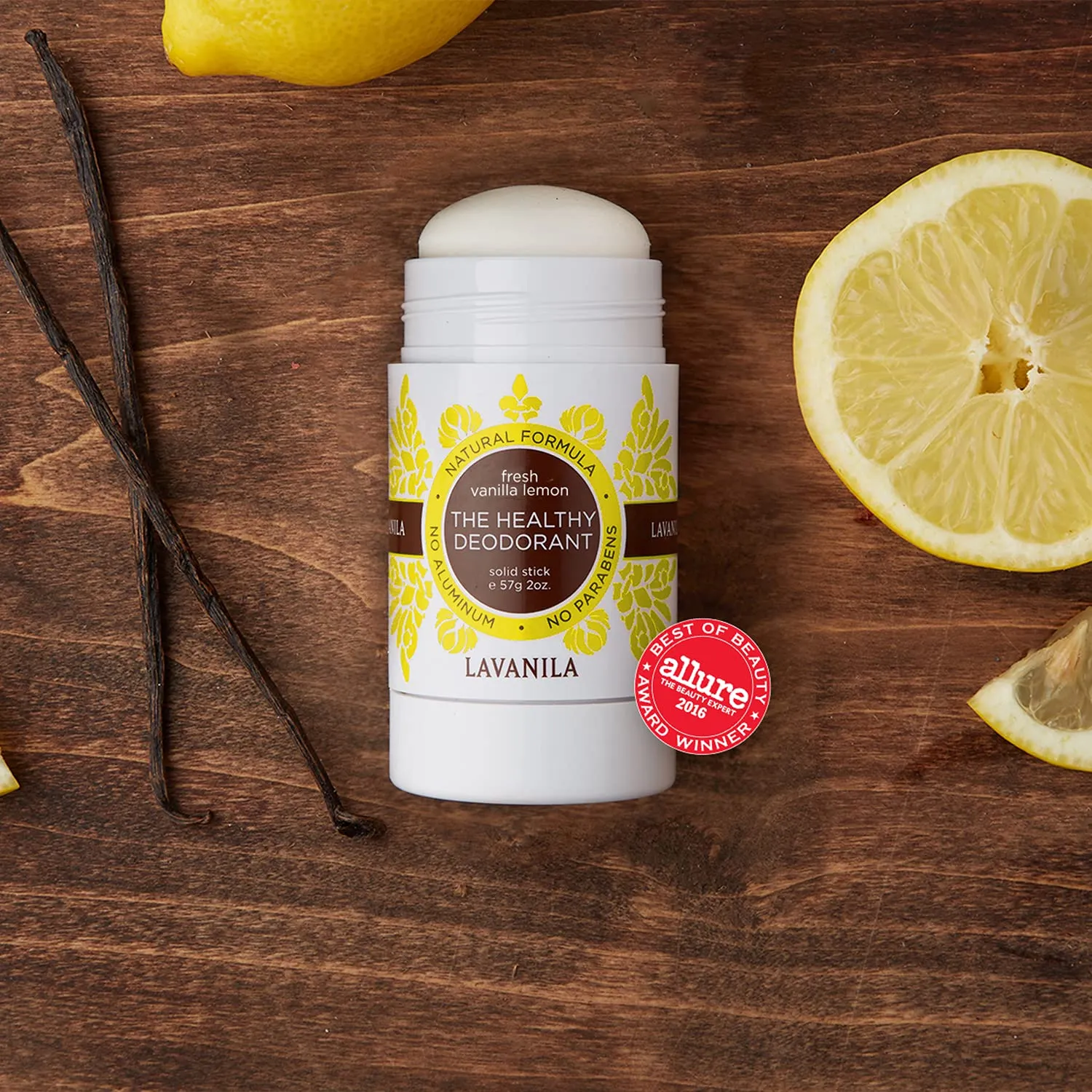 Lavanila Vanilla Lemon Deodorant for Women 2-Pack (2 Oz Each) - Natural Aluminum Free Solid Stick Deodorant, Made In USA, Vegan