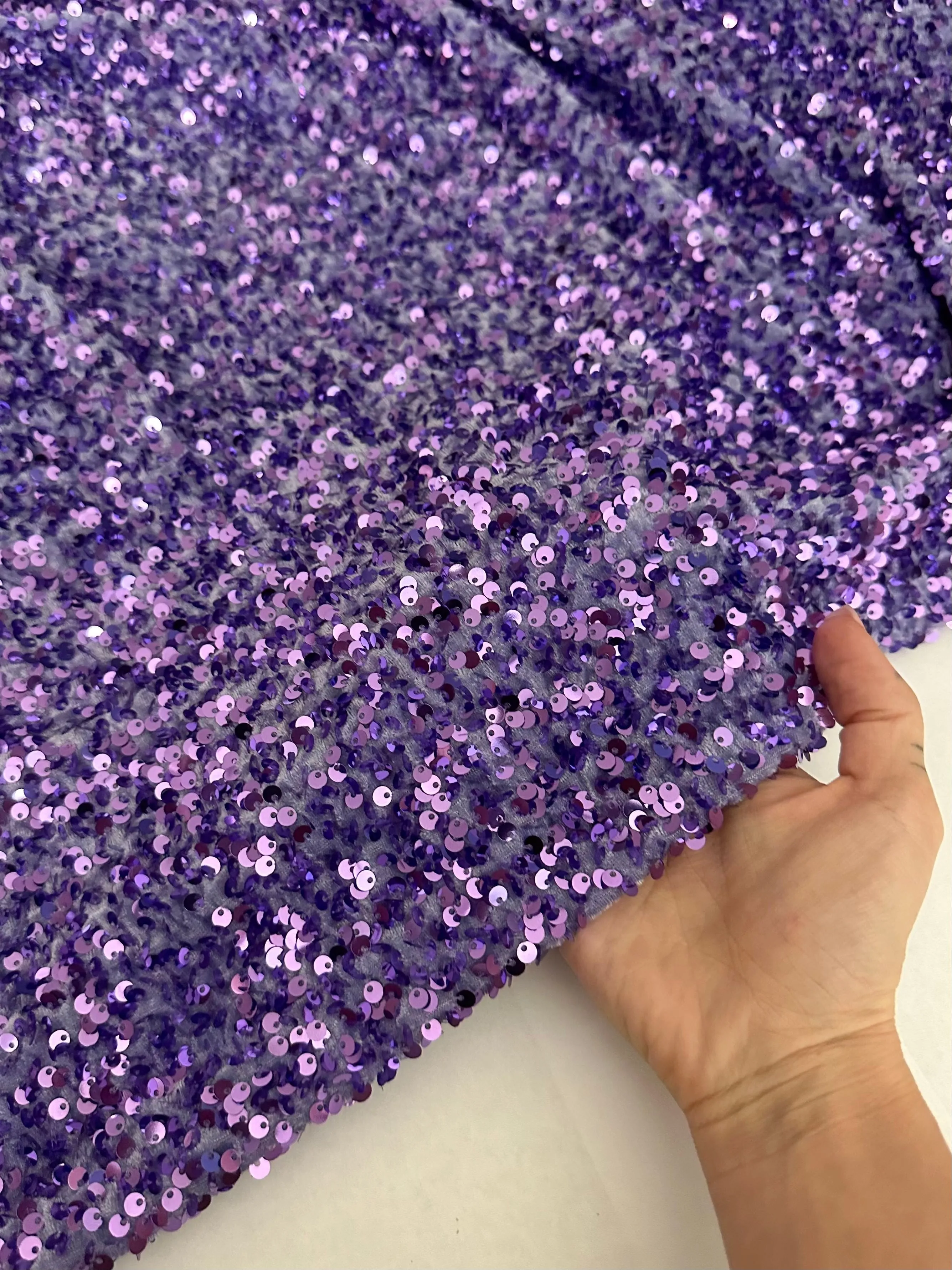 Lavender Sequin on Velvet