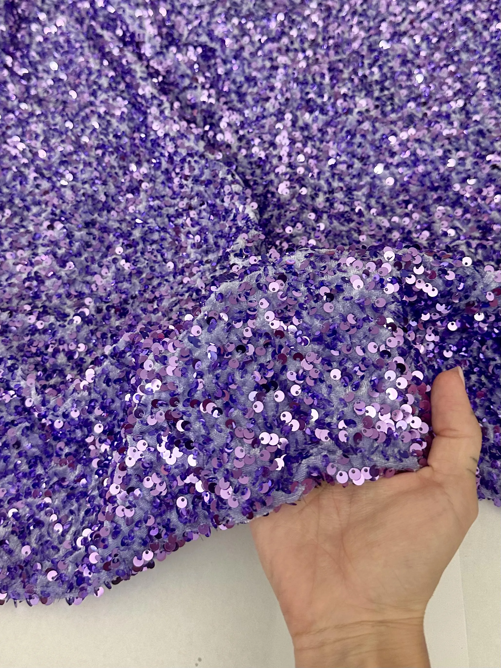 Lavender Sequin on Velvet