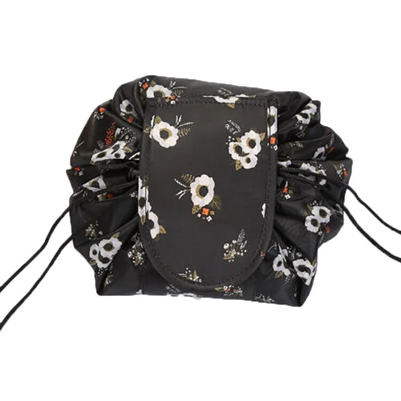 Lazy Cosmetic Bag Printing Drawstring Makeup Case Storage Bag Portable Travel Au