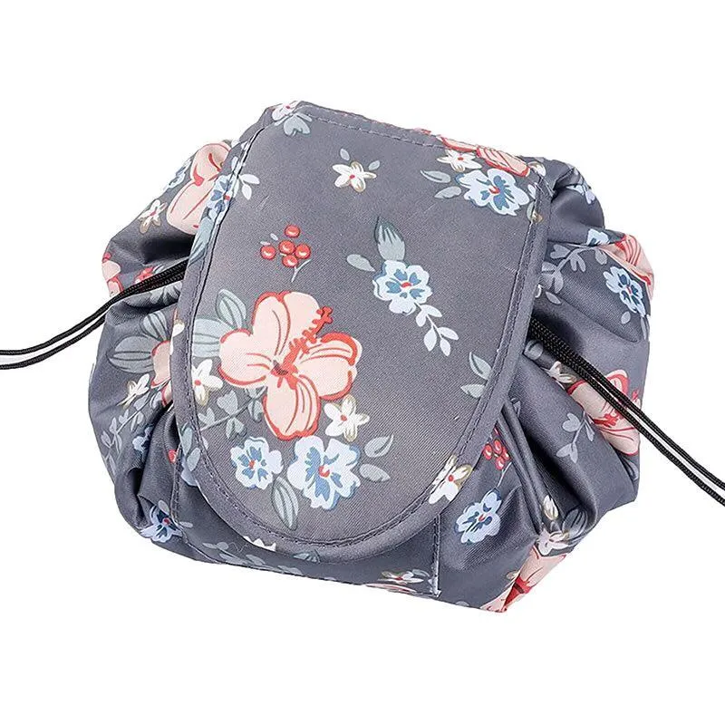 Lazy Cosmetic Bag Printing Drawstring Makeup Case Storage Bag Portable Travel Au