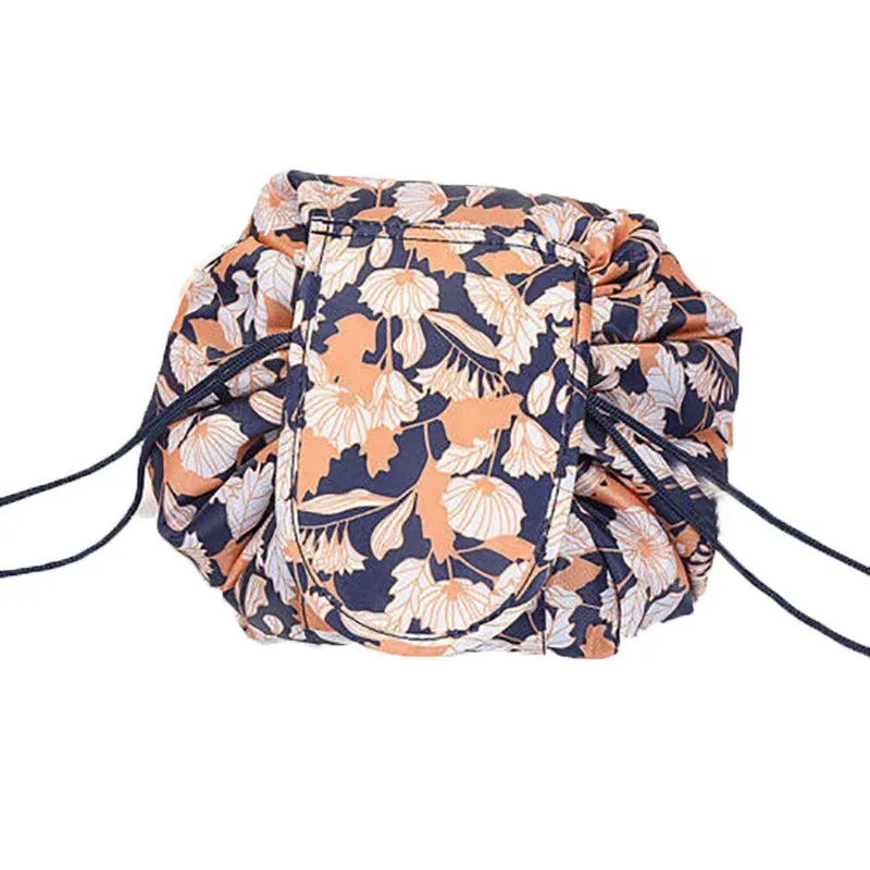 Lazy Cosmetic Bag Printing Drawstring Makeup Case Storage Bag Portable Travel Au