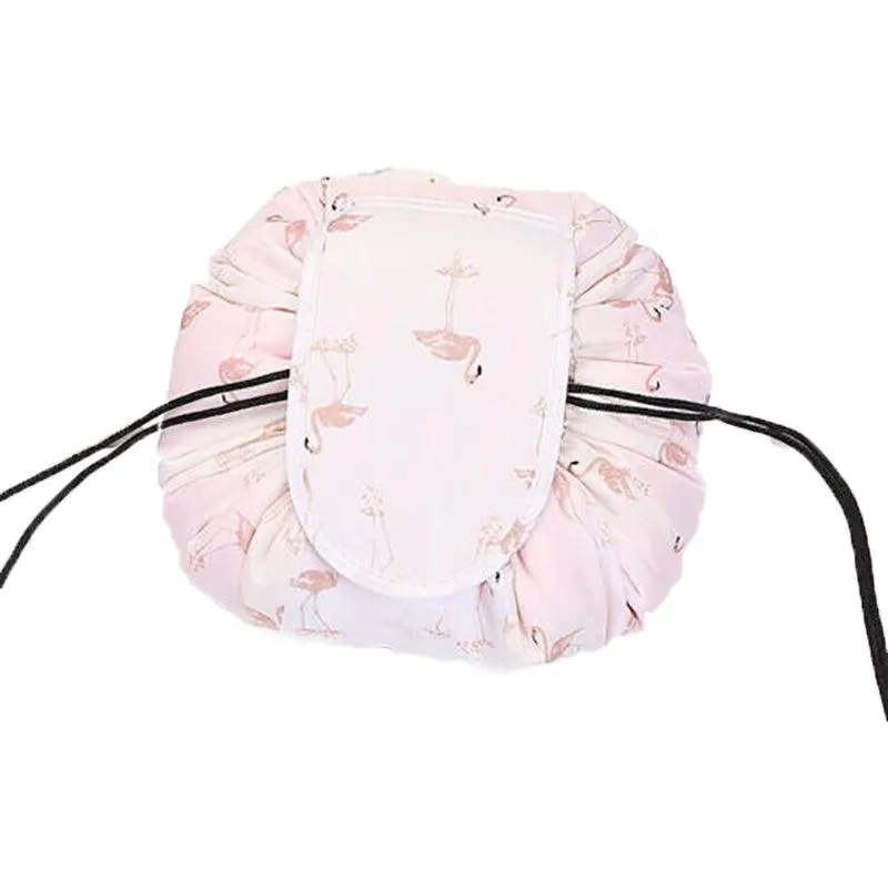 Lazy Cosmetic Bag Printing Drawstring Makeup Case Storage Bag Portable Travel Au