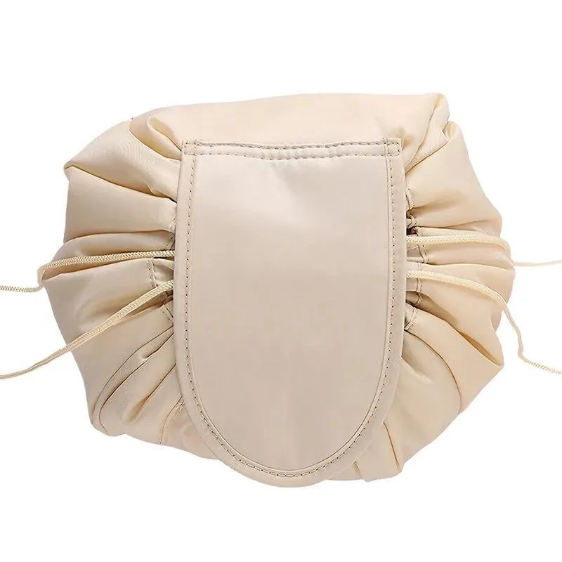 Lazy Cosmetic Bag Printing Drawstring Makeup Case Storage Bag Portable Travel Au
