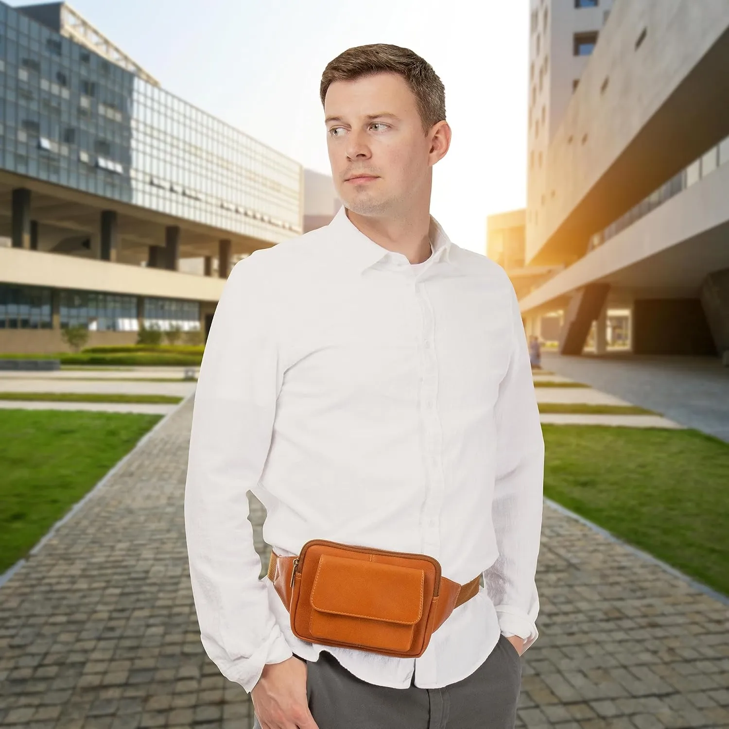 Le Donne Leather Waist Bag - Stylish & Fashionable Fanny Pack - Designer Belt Bags For Men & Women - Everywhere & Everyday Journey Bag With Adjustable Strap