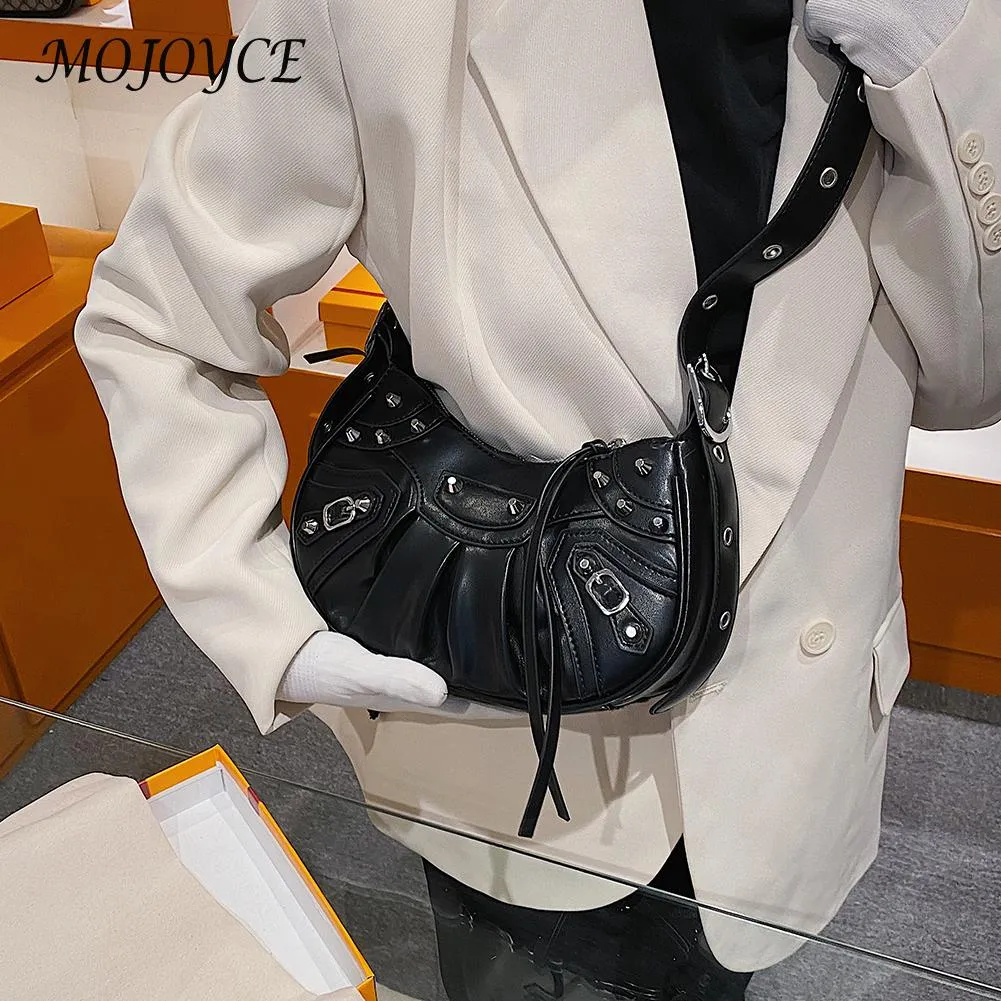 Leather Rivet Studded Shoulder Bag