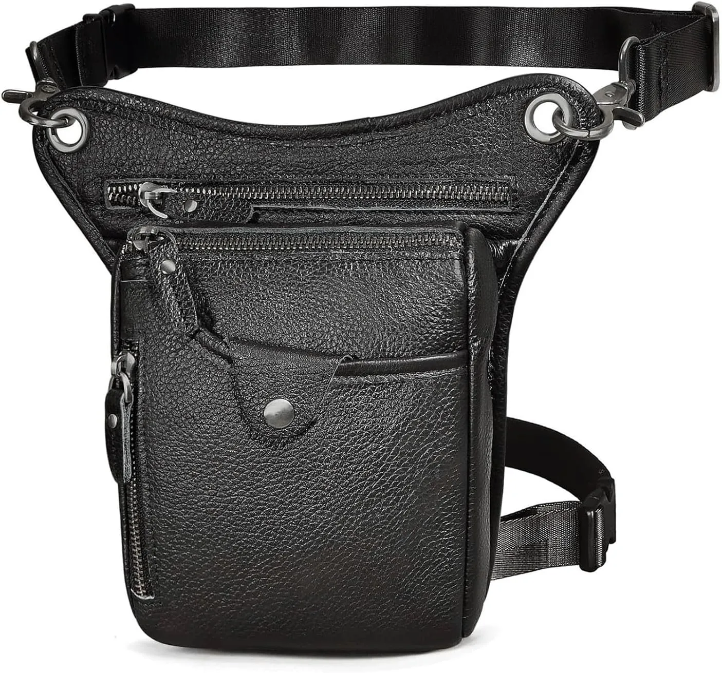 Leather Waist Pack Drop Leg Bag for Men Women Belt Bumbag Multi-Purpose Motorcycle Outdoor Sports Riding Hiking Camping Thigh Bag