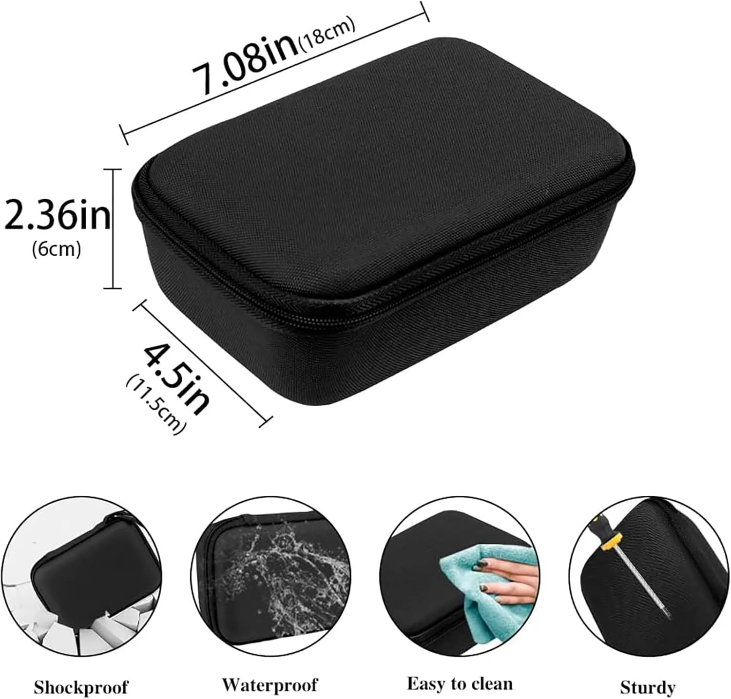 Leayjeen Carrying Case Compatible with Meowyn/Audilo/Naweti/Gülife/PUERUK Portable Handheld Inhaler Nebulizer for Adults and Kids，Handheld Mesh Atomizer,Inhaler Spacer Bag-Black（Case Only）