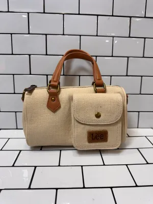 Lee Denim Canvas Barrel Handle Crossbody Tote Bag